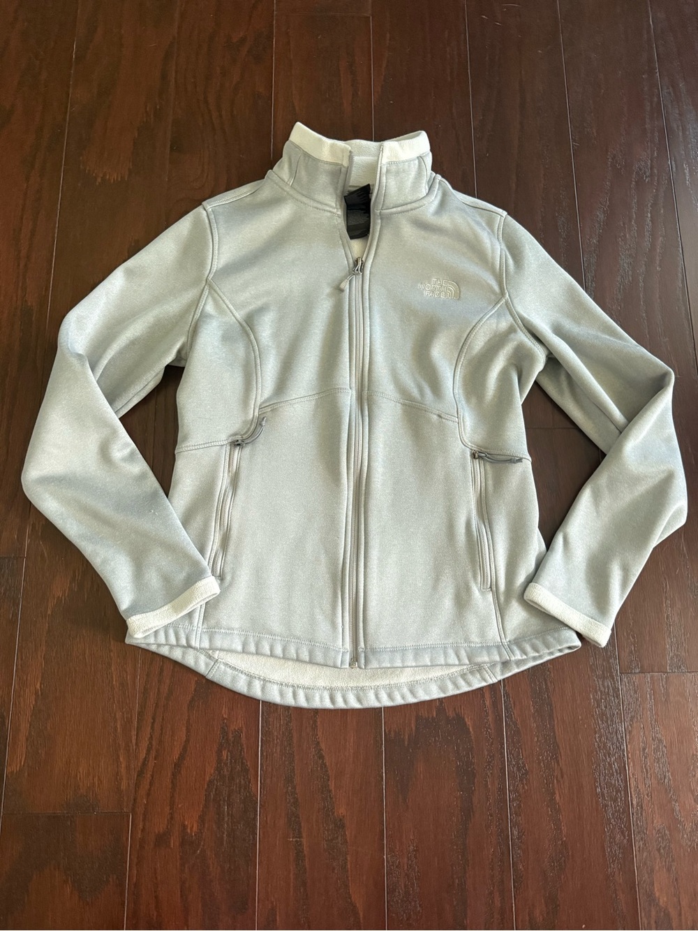 The North Face Women's Light Gray Full-Zip Fleece Utility Jacket